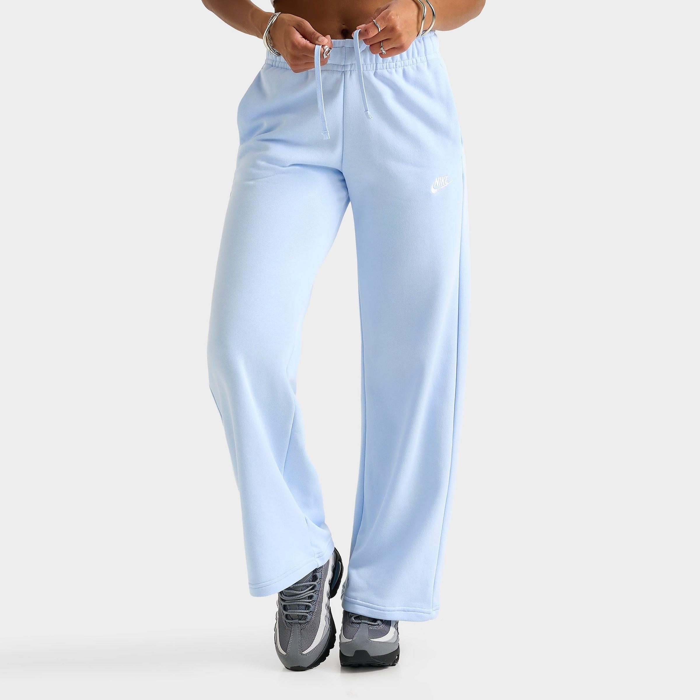 Nike Women's Sportswear Club Fleece Wide Leg Sweatpants In Blue