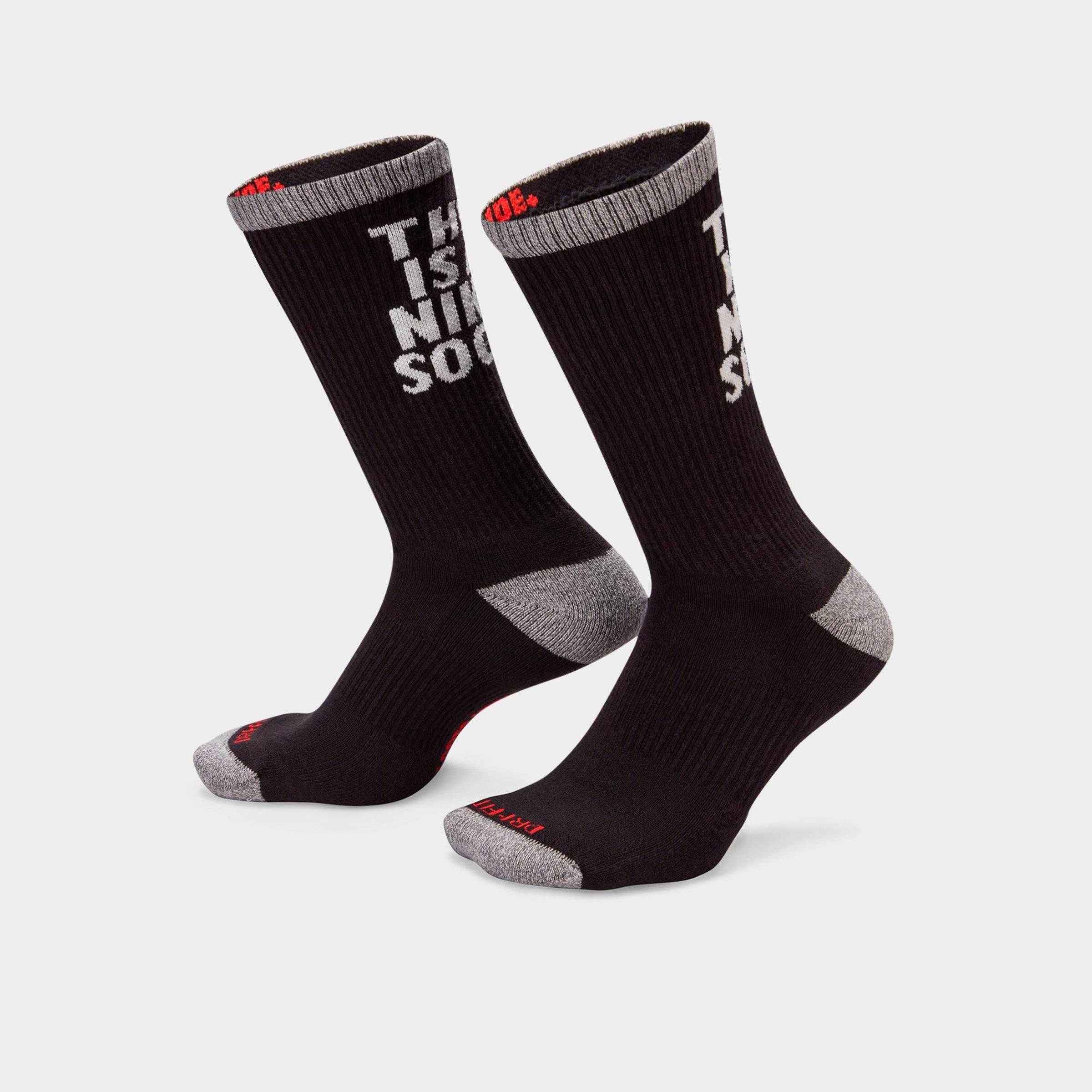 Nike Everyday Plus Cheeky Cushioned Crew Socks In Black/university Red/sail