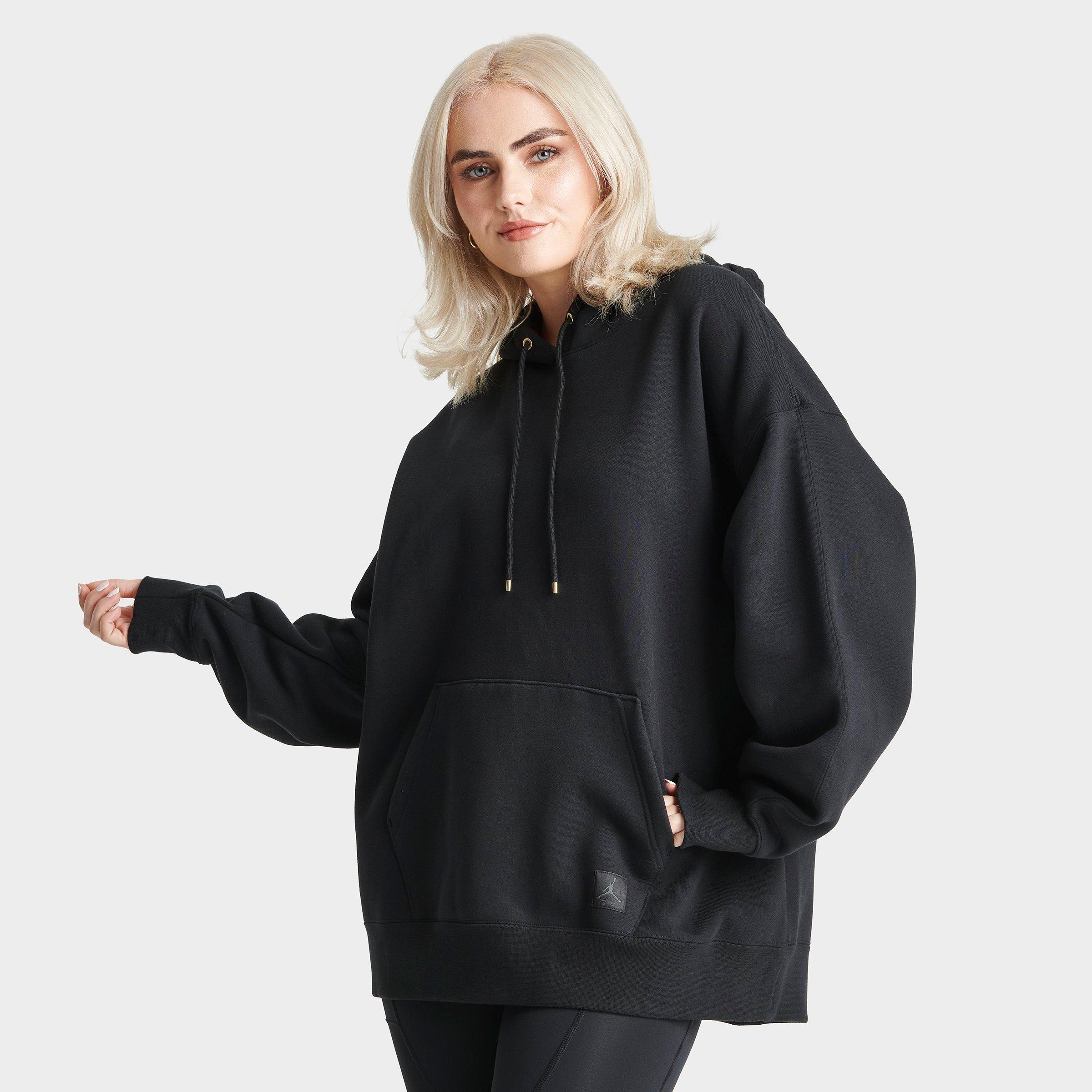 Nike Jordan Women's Flight Fleece Pullover Hoodie In Black/university Red