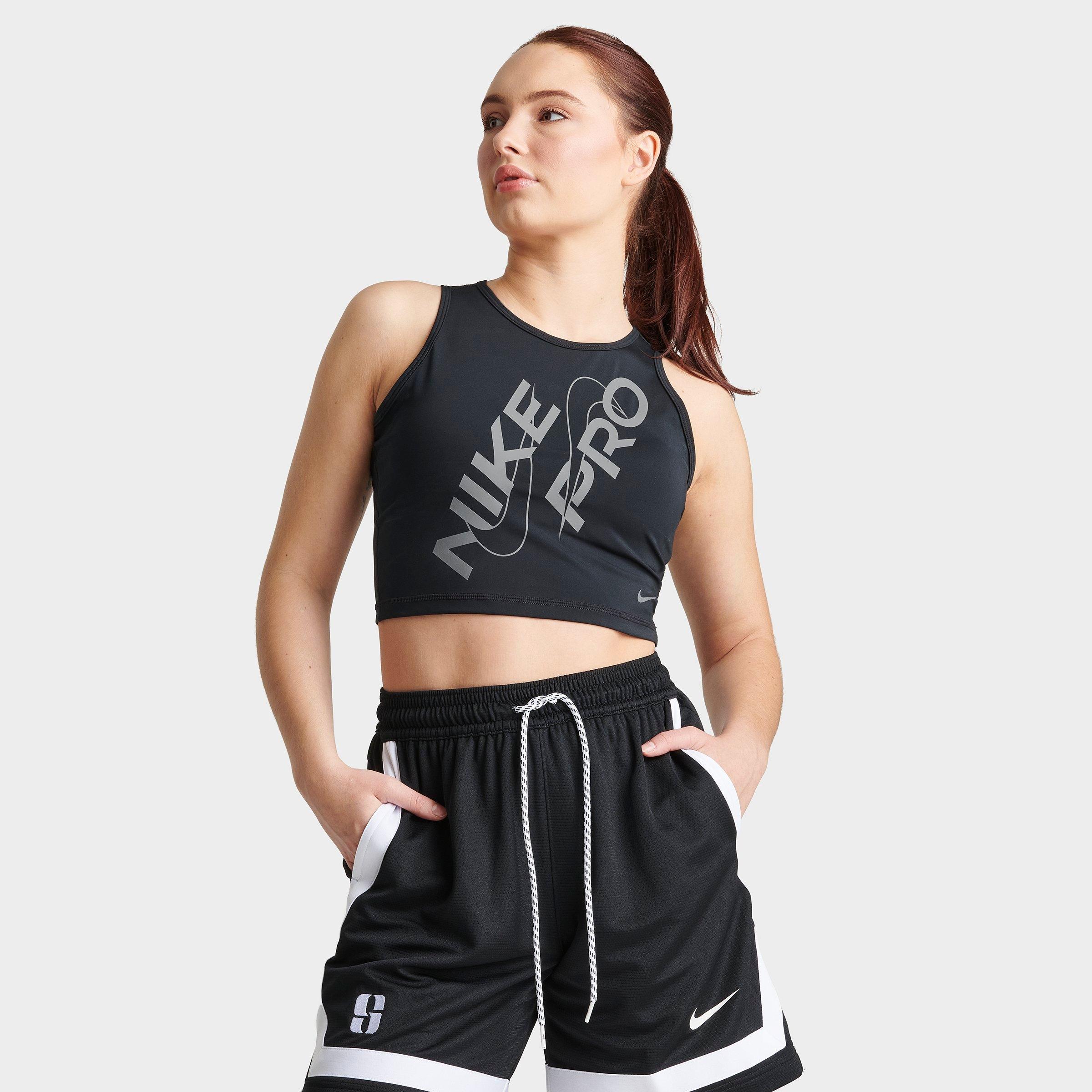 Shop Nike Women's Pro Dri-fit Crop Tank Top In Black