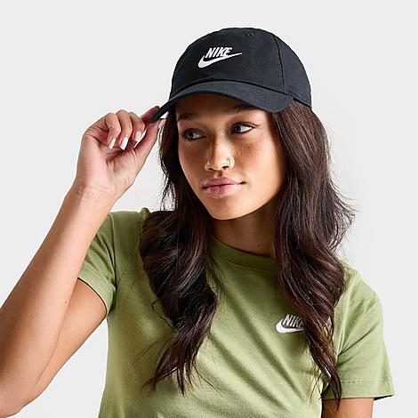Nike Club Unstructured Futura Wash Strapback Hat In Black/white