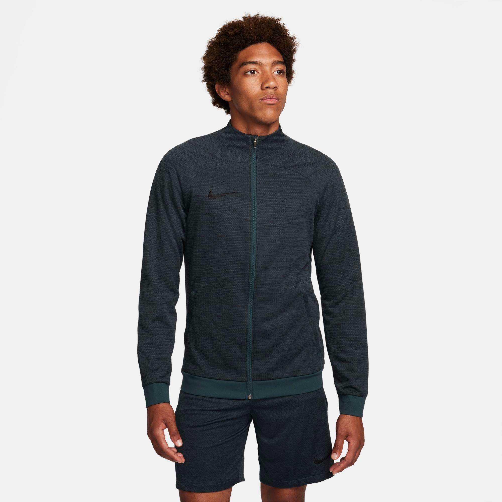 Nike Men's Academy Dri-fit Global Football Full-zip Jacket In Deep Jungle/black