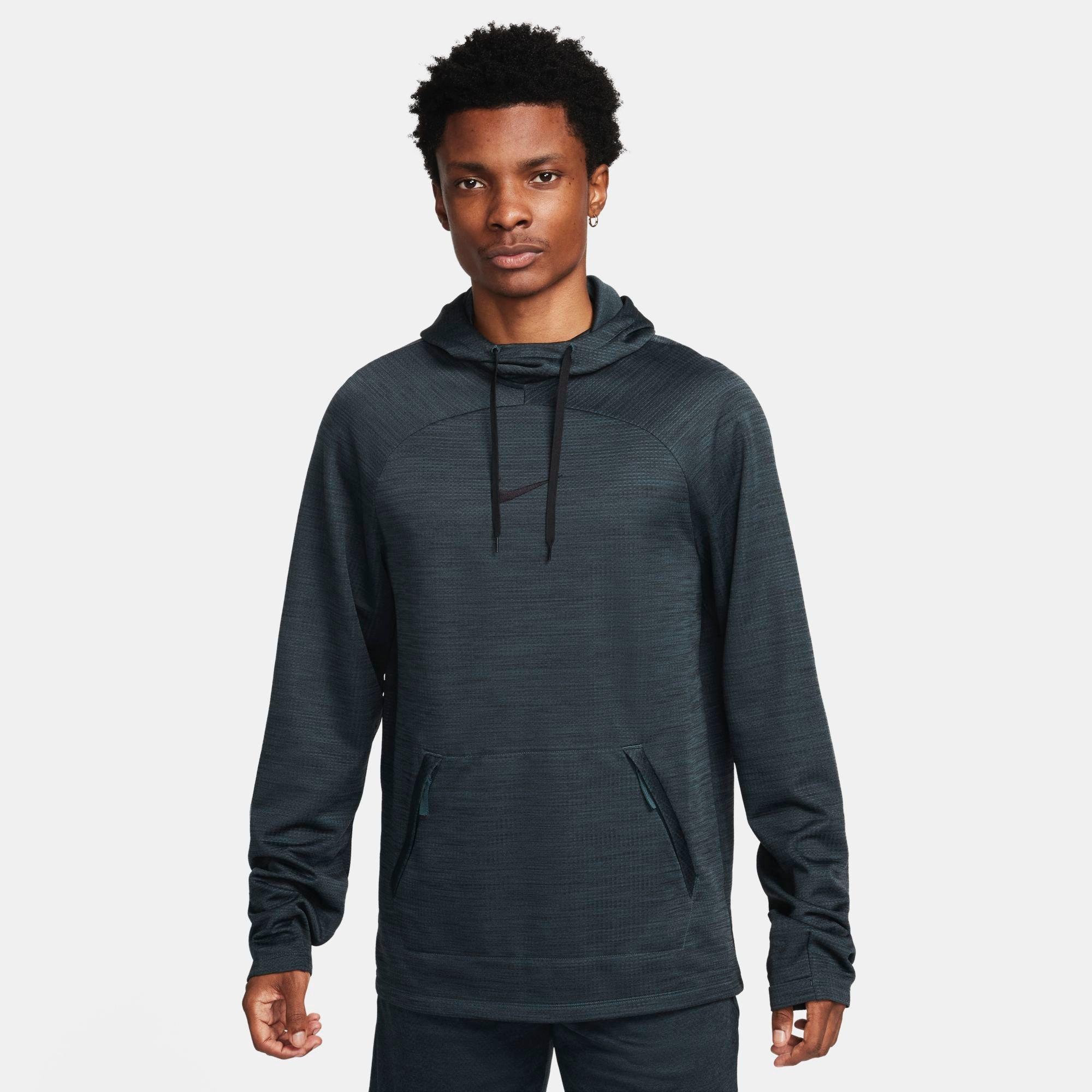Nike Men's Academy Dri-fit Long-sleeve Hooded Football Top In Deep Jungle/black
