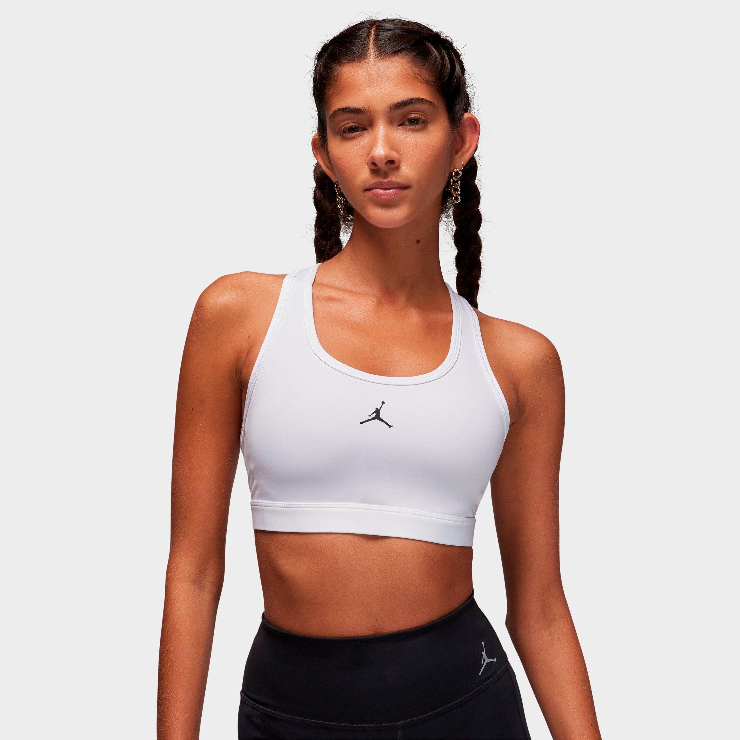 Nike Women's Jordan Jumpman Sports Bra in White/Stone Mauve/Black Size: Medium