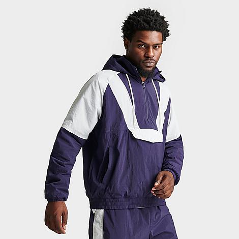 Nike Men's Woven Half-zip Basketball Jacket In Purple Ink/photon Dust/white