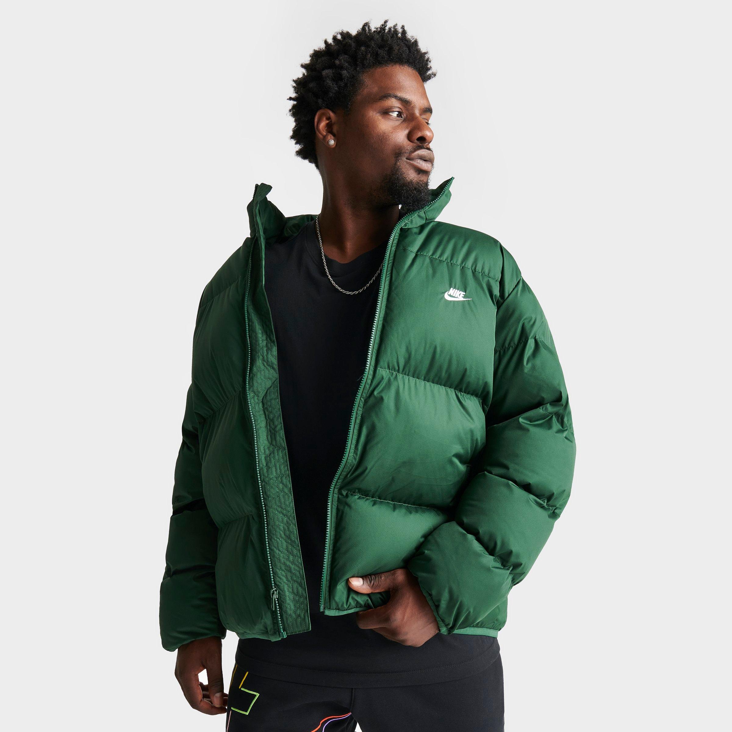 Nike Men's Sportswear Club Futura Logo Puffer Jacket In Fir/white