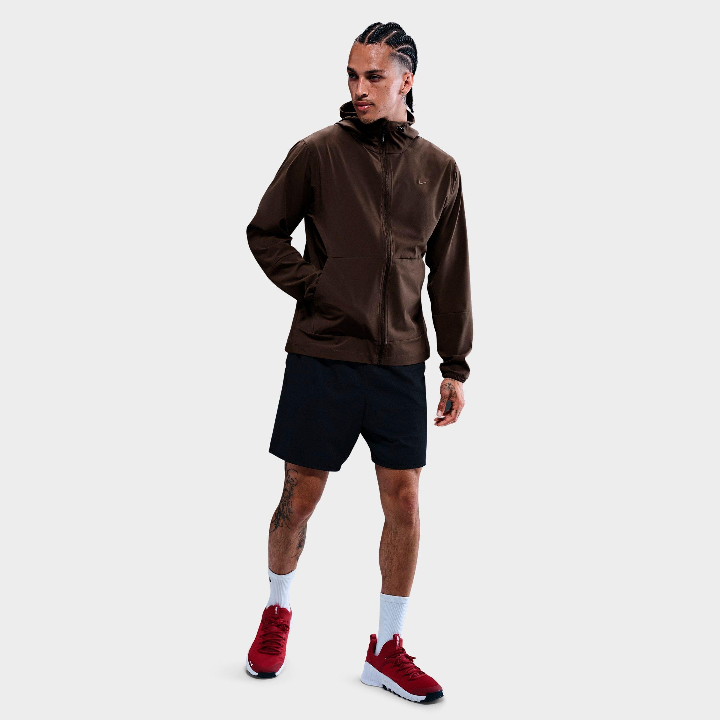 Nike Men's Repel Unlimited Water-Repellent Hooded Versatile Jacket in Baroque Brown/Black/Baroque Brown Size: XS