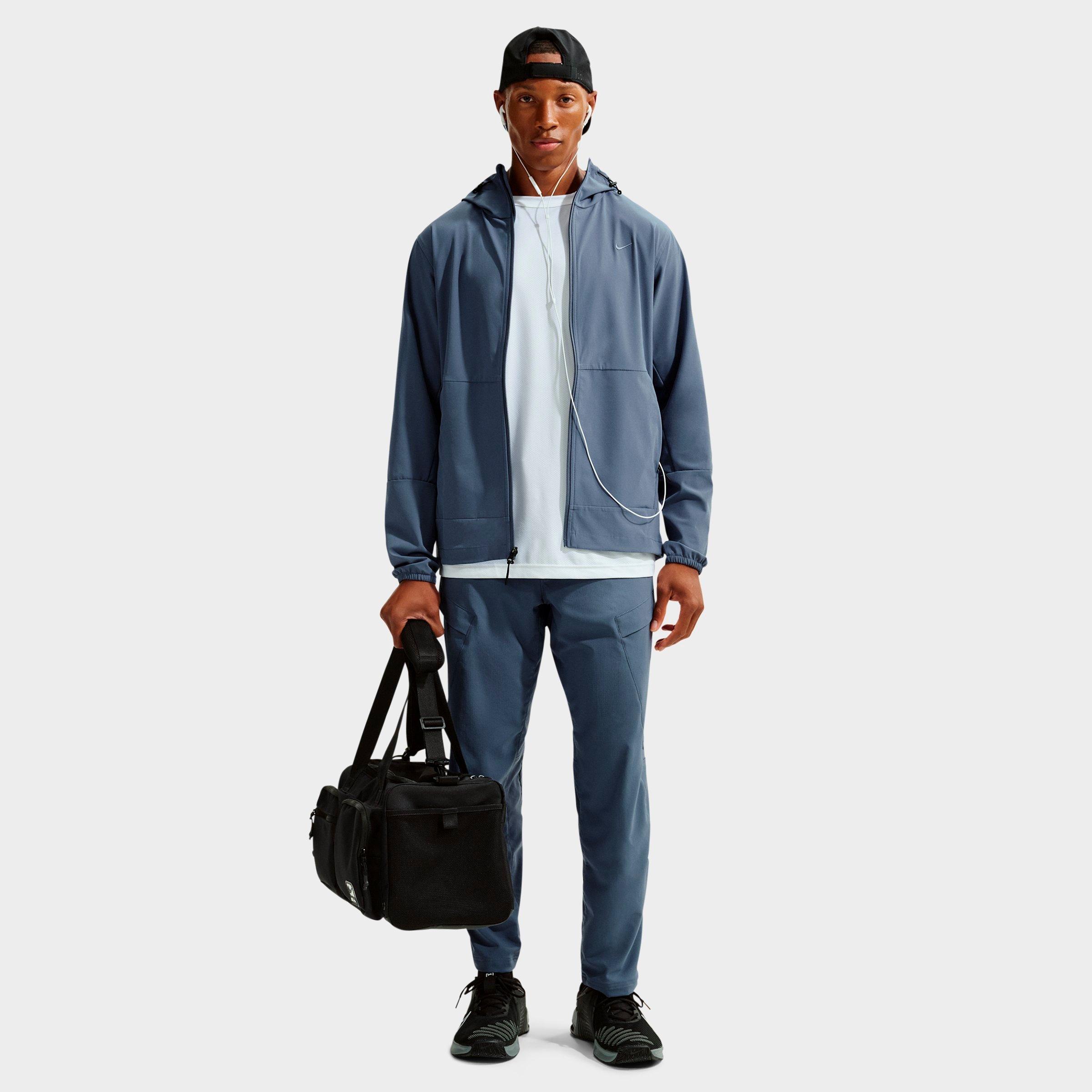 Nike Men's Repel Unlimited Water-Repellent Hooded Versatile Jacket in Diffused Blue/Black Size: L Tall