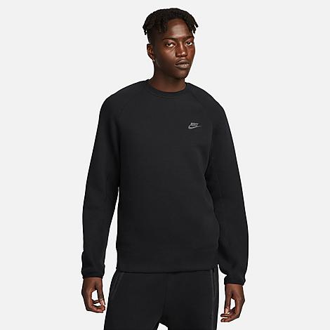 Nike Men's Sportswear Tech Fleece Crew Sweatshirt In Black/black