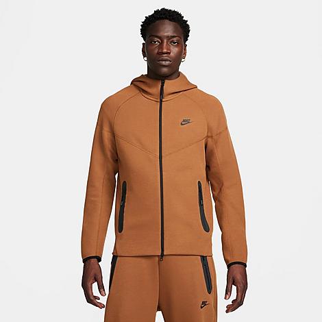 Shop Nike Men's Tech Fleece Windrunner Full-zip Hoodie In Light British Tan/black