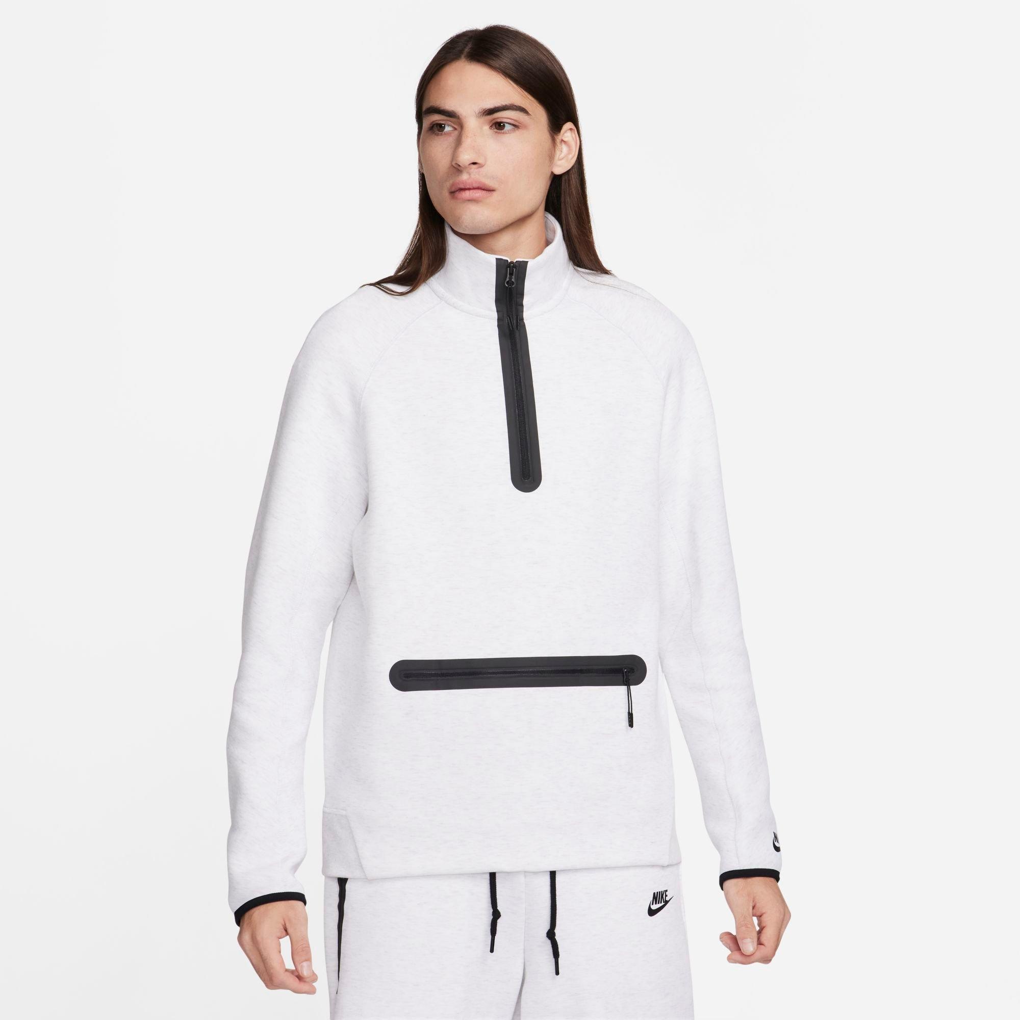Nike Men's Tech Fleece Half-Zip Sweatshirt in Birch Heather/Black Size: XS