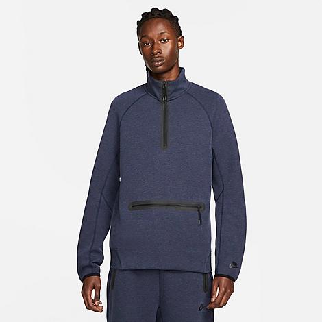 Shop Nike Men's Tech Fleece Half-zip Sweatshirt In Blue