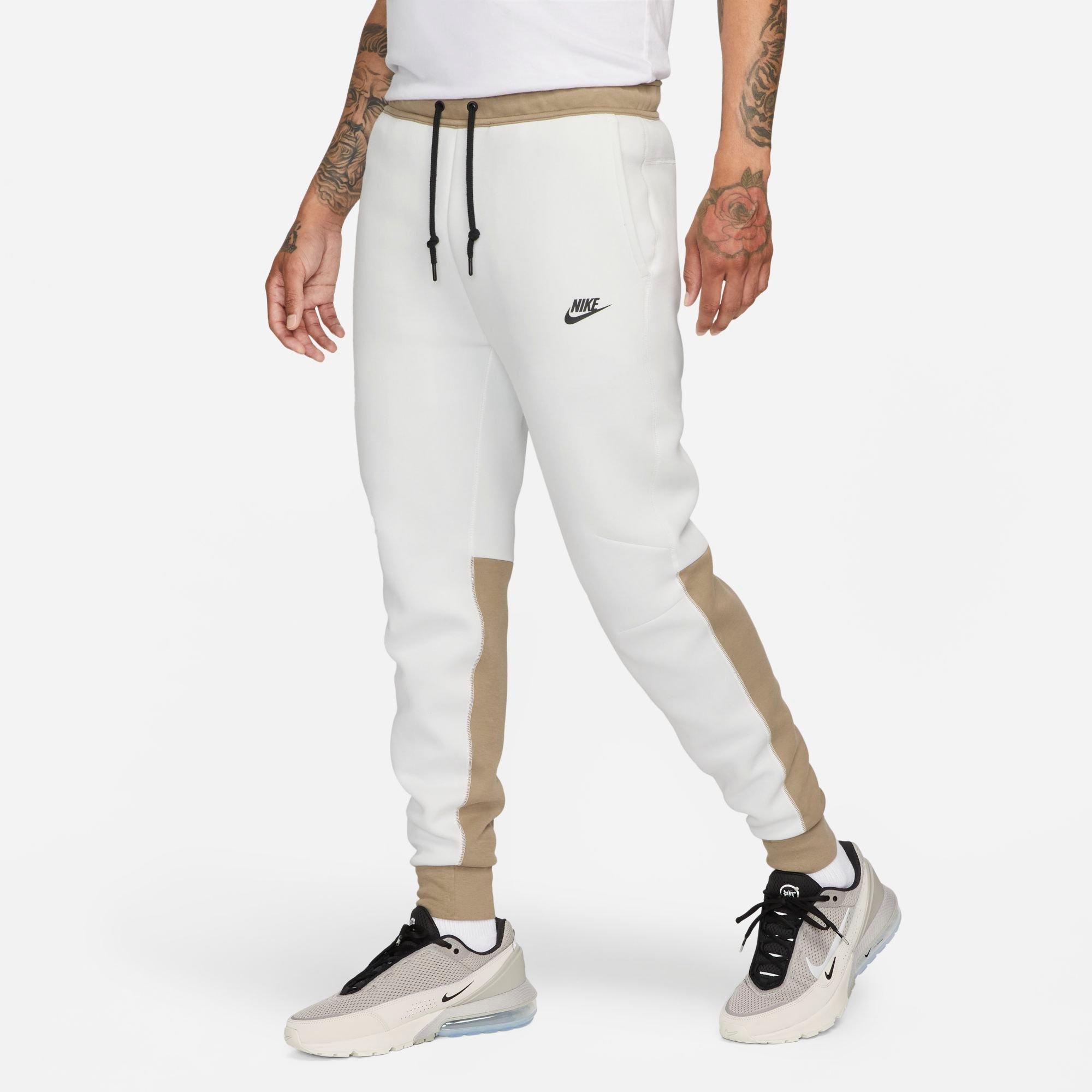 Nike Sportswear Tech Fleece "summit White/khaki/black" Track Pants In Summit White/khaki/black