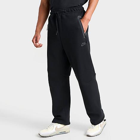 Shop Nike Men's Sportswear Tech Fleece Open-hem Sweatpants In Black/black