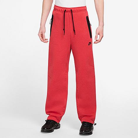 Nike Men's Sportswear Tech Fleece Open-hem Sweatpants In Light University Red Heather/black