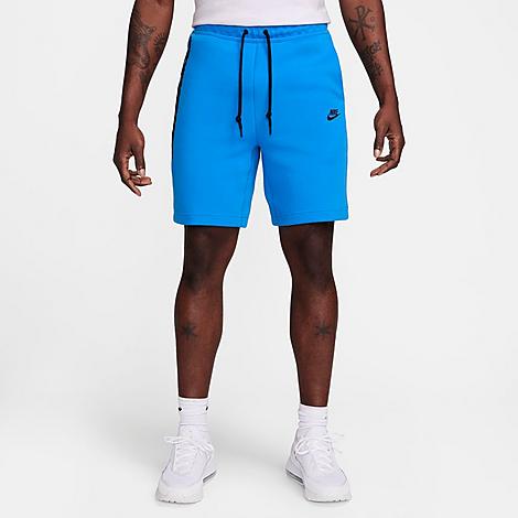 Shop Nike Men's Sportswear Tech Fleece Shorts In Light Photo Blue/black