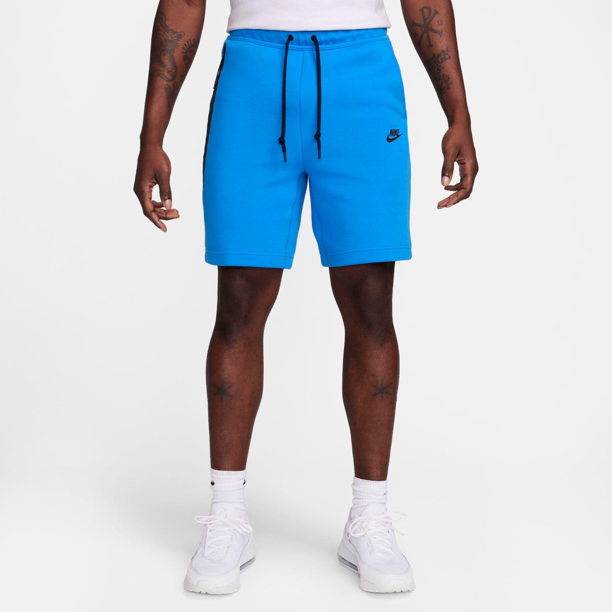 Shop Nike Men's Sportswear Tech Fleece Shorts In Light Photo Blue/black