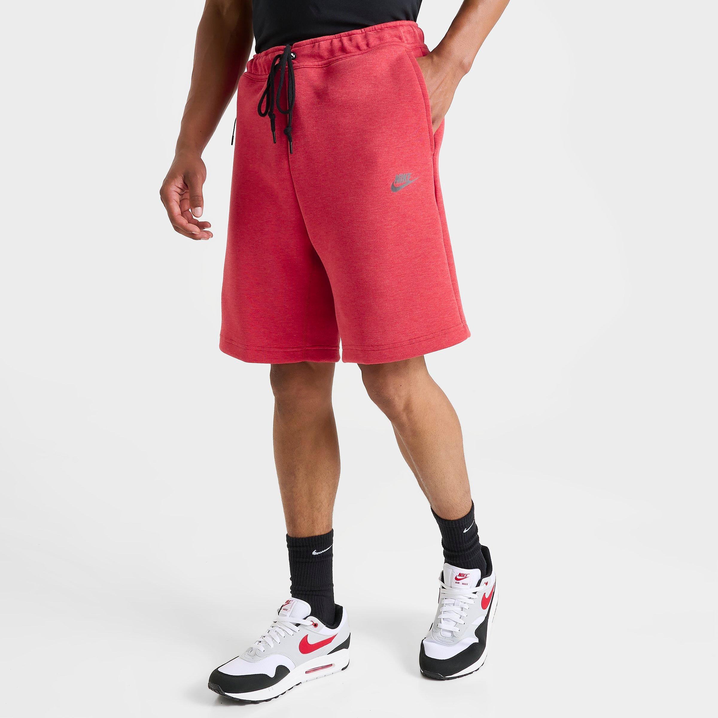 Shop Nike Men's Sportswear Tech Fleece Shorts In Light University Red Heather/black