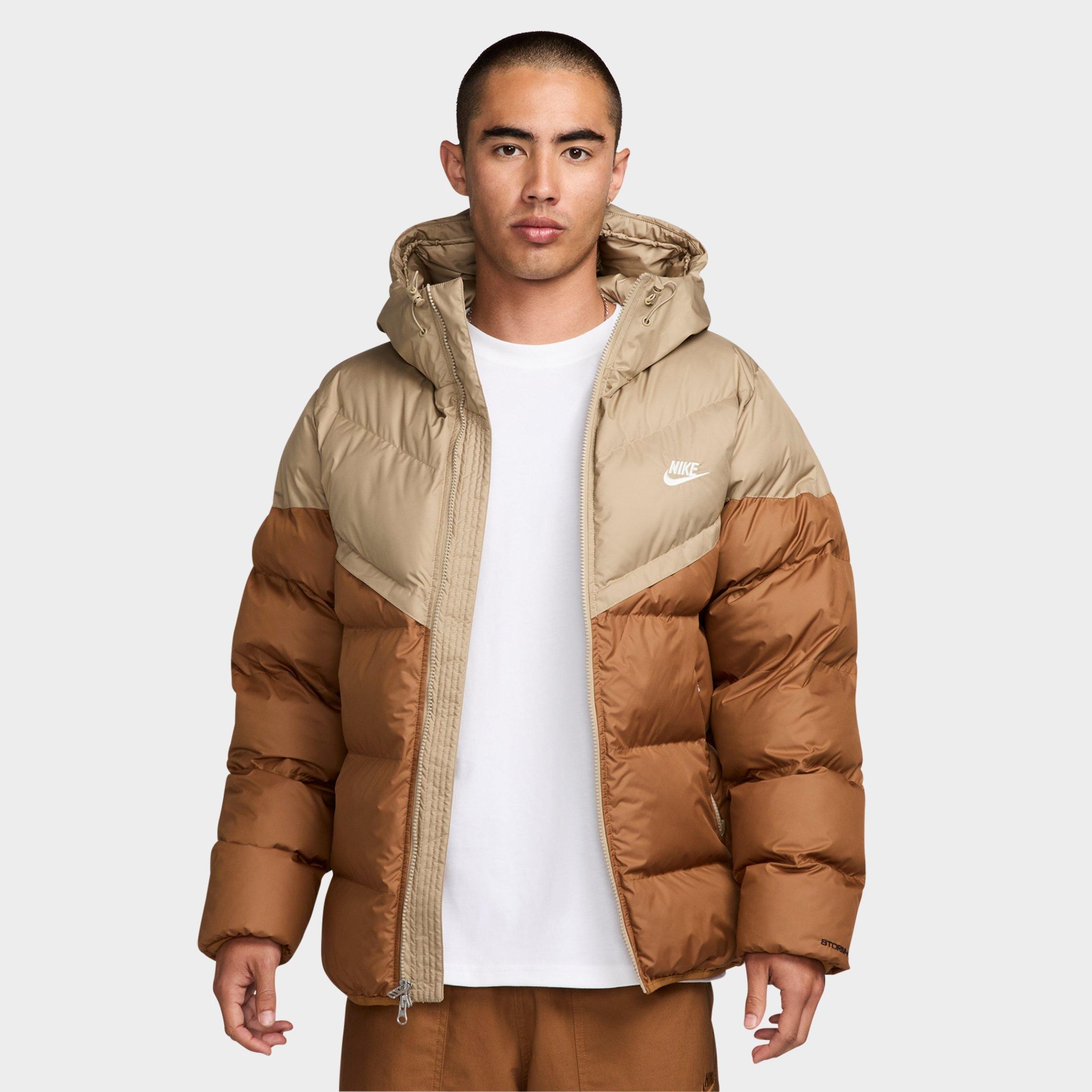 Nike Men's Windrunner PrimaLoft Storm-FIT Hooded Puffer Jacket in Khaki/Light British Tan/Sail Size: S Tall