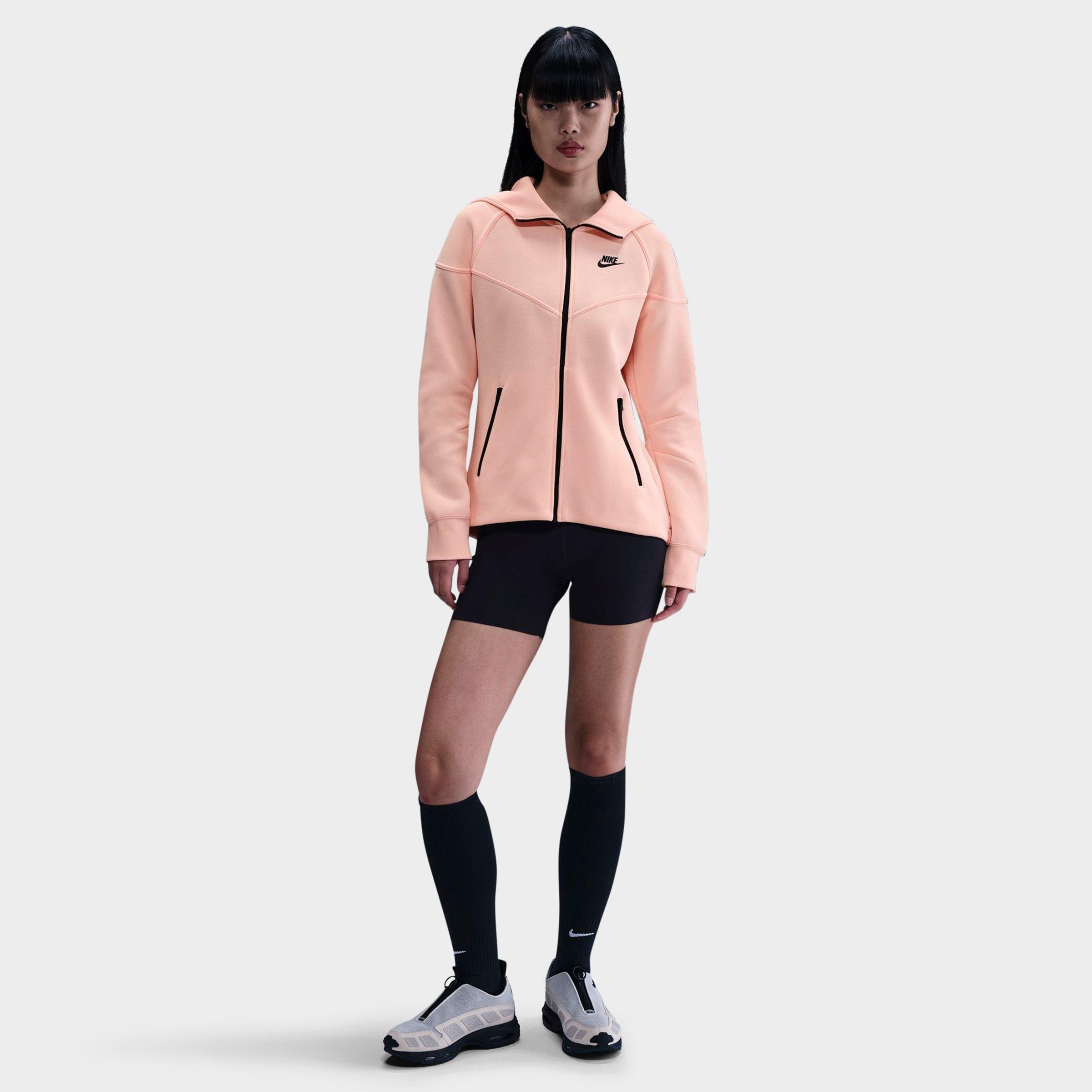 Nike Women's Sportswear Tech Fleece Windrunner Full-Zip Hoodie in Washed Coral/Black Size: XS