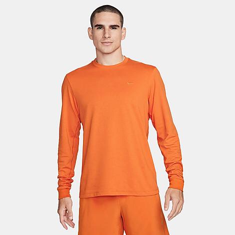 Nike Men's Primary Dri-fit Long-sleeve Versatile Top In Campfire Orange/campfire Orange