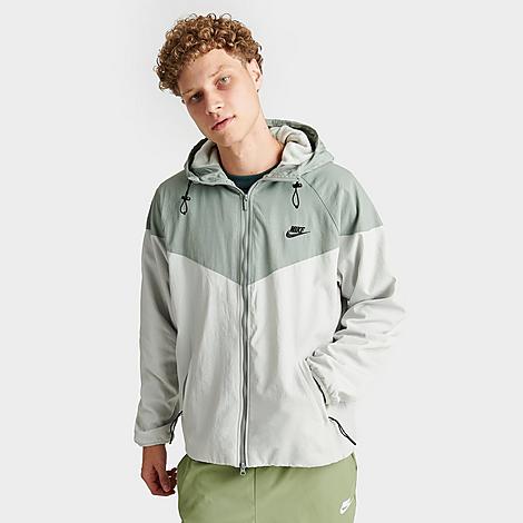 Nike Men's Sportswear Windrunner Winter Woven Hooded Jacket In Mica Green/light Silver/black
