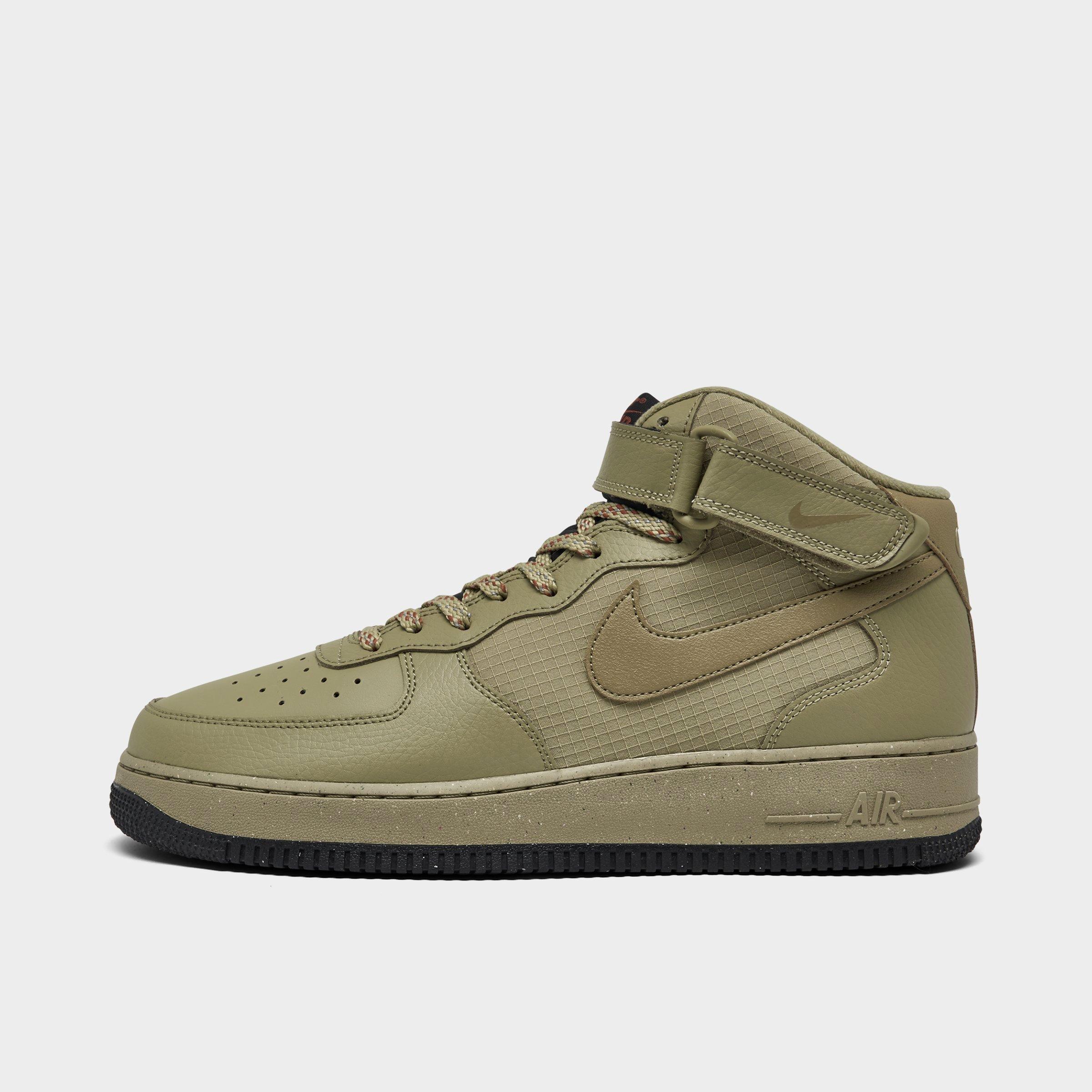 Khaki high top air clearance force ones