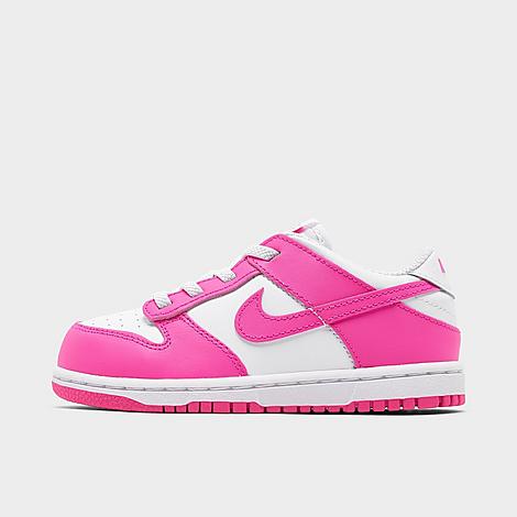 Nike Babies'  Girls' Toddler Dunk Low Casual Shoes In White/laser Fuchsia