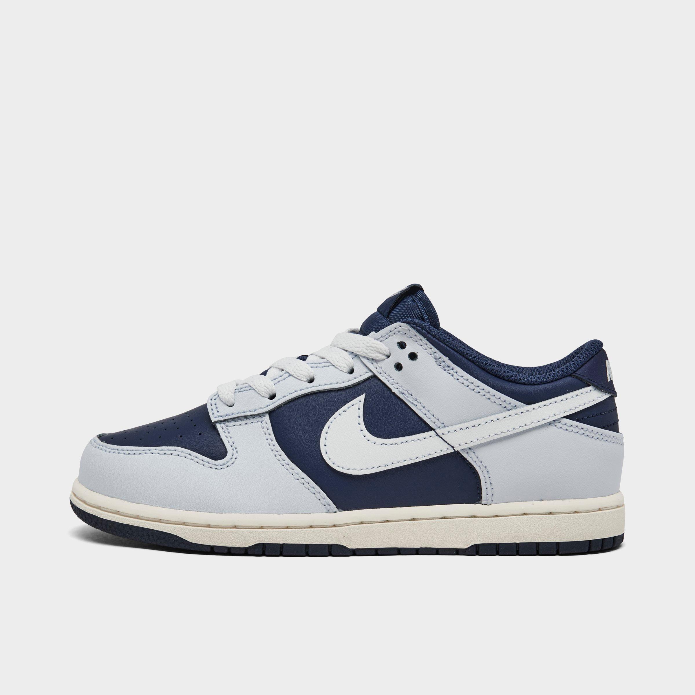 Nike Little Kids' Dunk Low Casual Shoes In Football Grey/midnight Navy/summit White