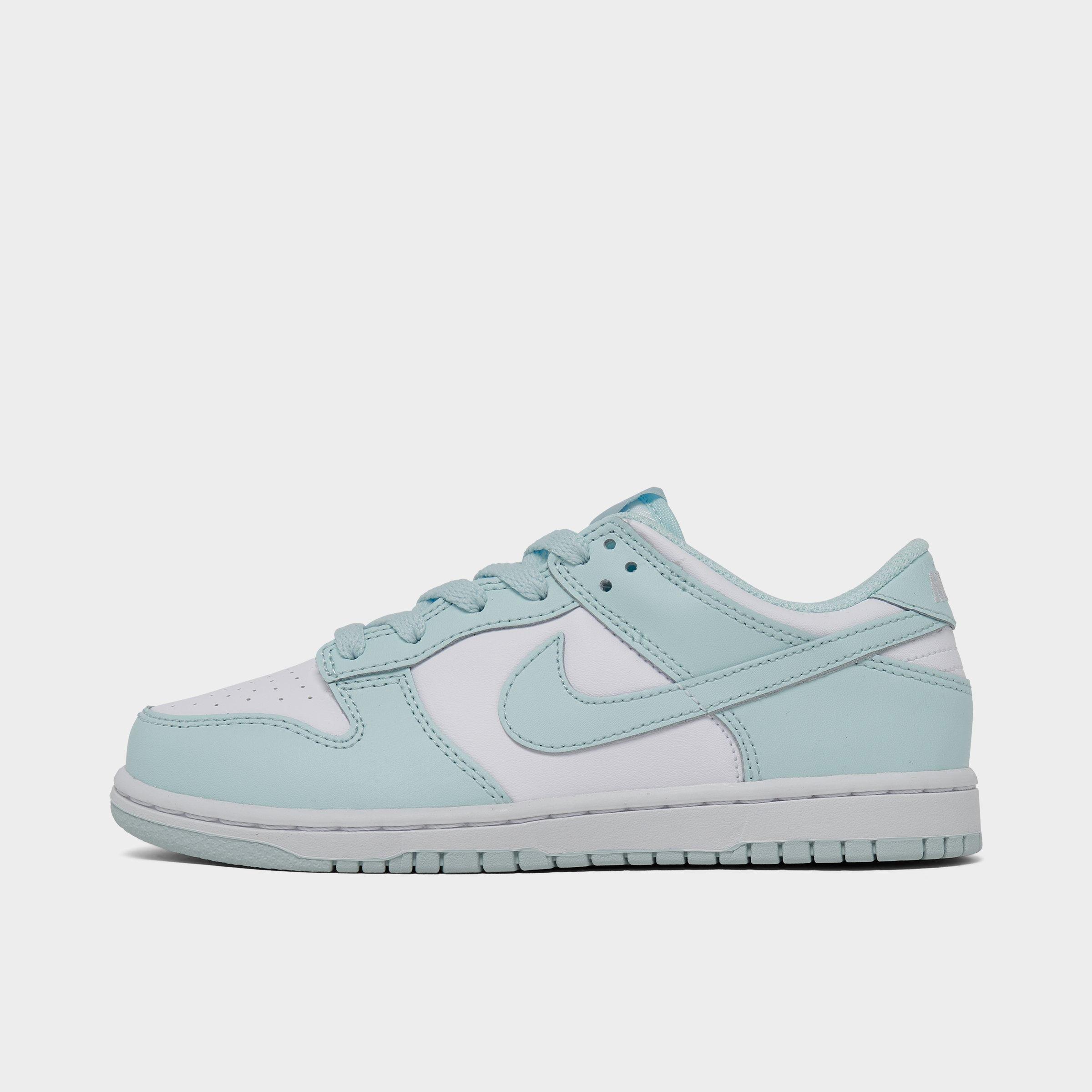 Nike Little Kids Dunk Low Casual Shoes in White/Glacier Blue Size: 1.0
