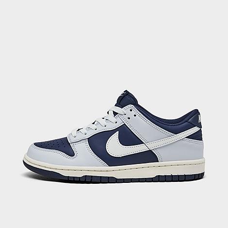 Nike Big Kids' Dunk Low Casual Shoes In Football Grey/midnight Navy/summit White