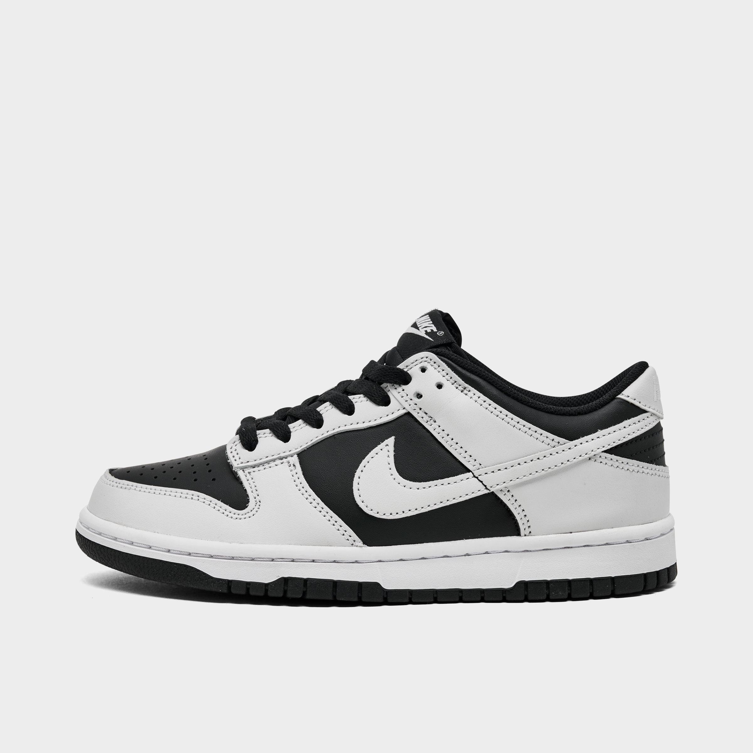 Nike Big Kids Dunk Low Casual Shoes in Black/Platinum Tint/White Size: 3.5