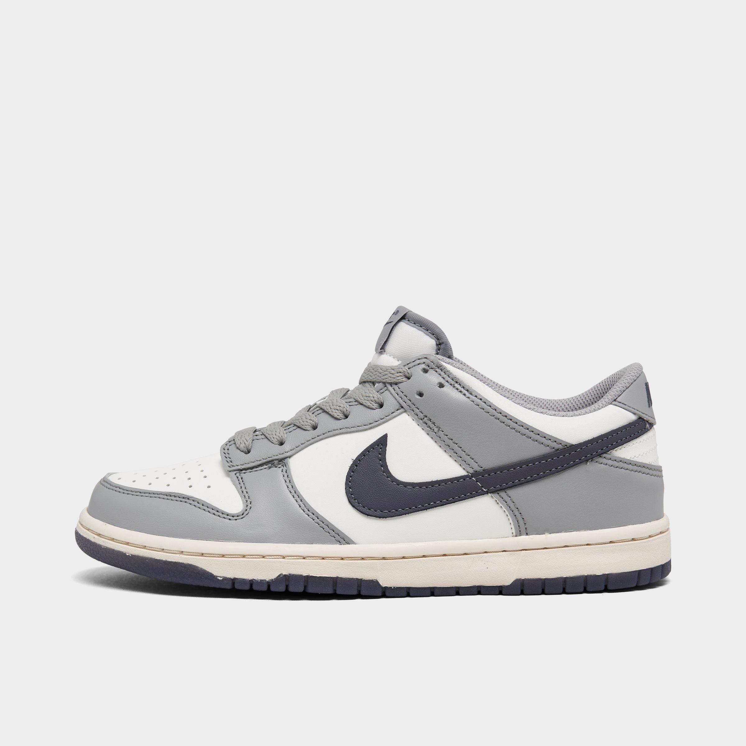 Nike Big Kids' Dunk Low Casual Shoes In White/light Carbon/platinum ...