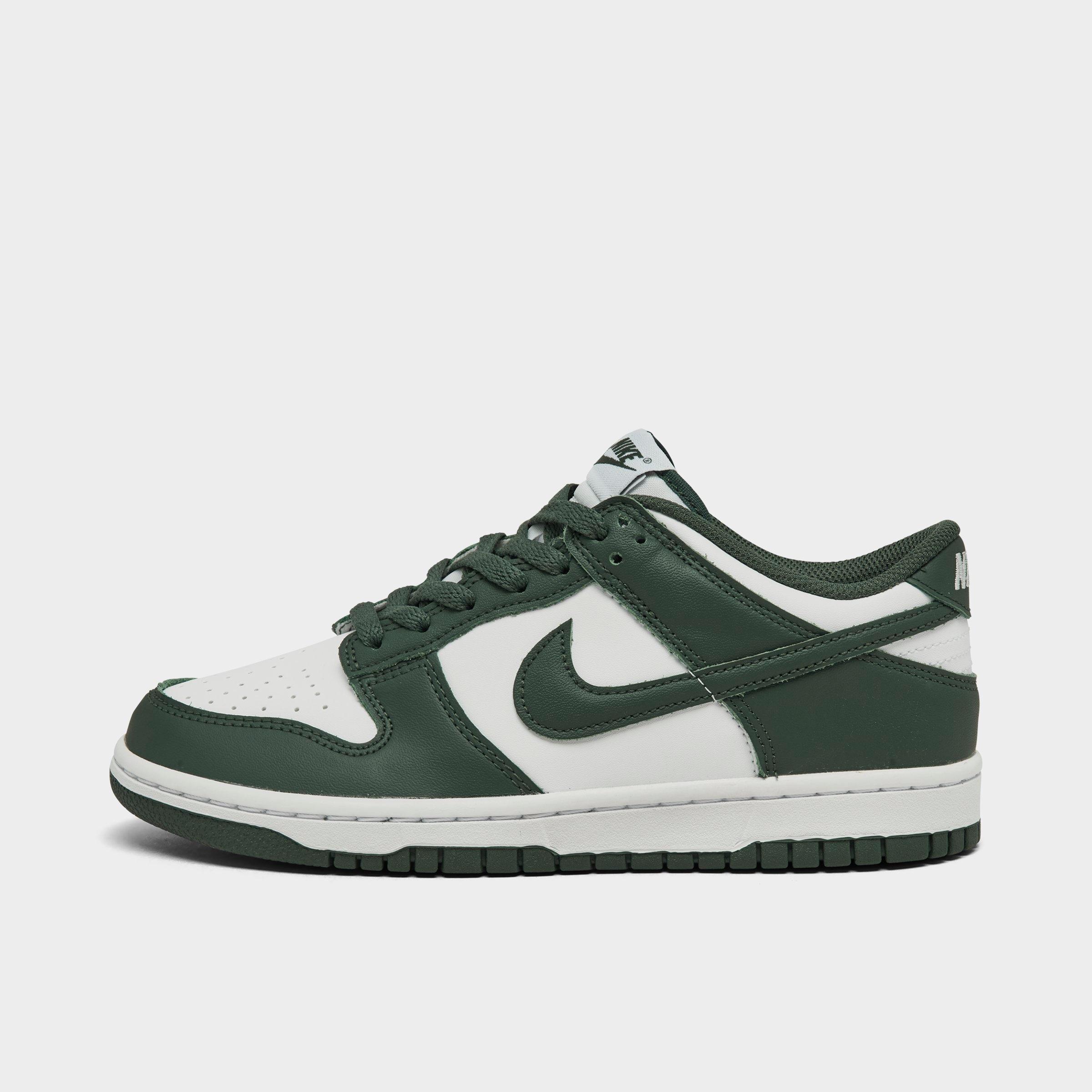 Nike Big Kids' Dunk Low Casual Shoes In White/vintage Green/white
