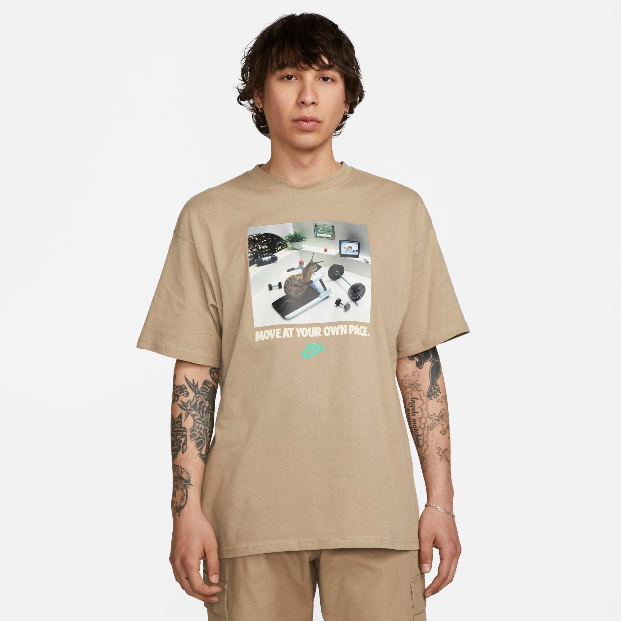 Nike Men's Sportswear Max90 At Your Pace Graphic T-shirt In Khaki
