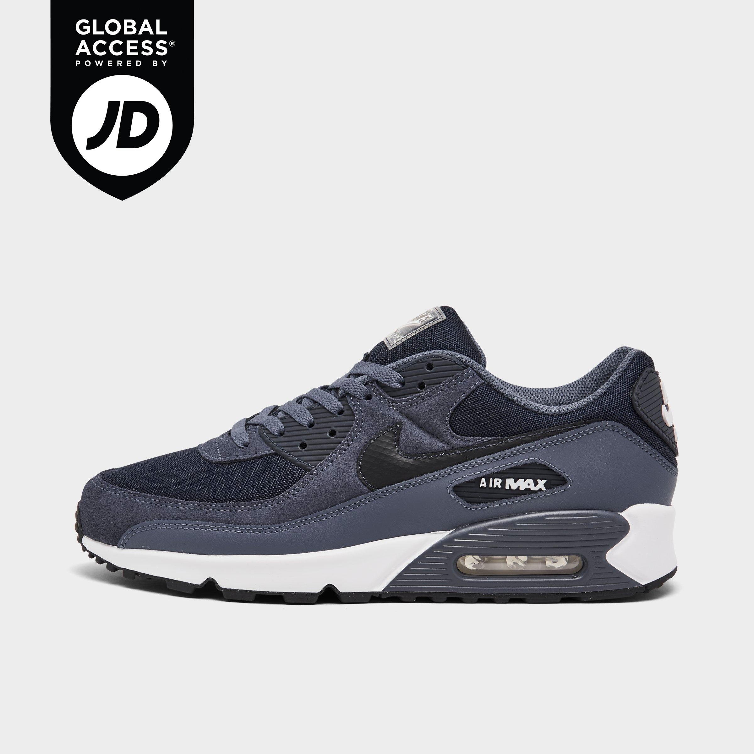 Nike Men's Air Max 90 Casual Shoes in Diffused Blue/Obsidian/White Size: 7.5