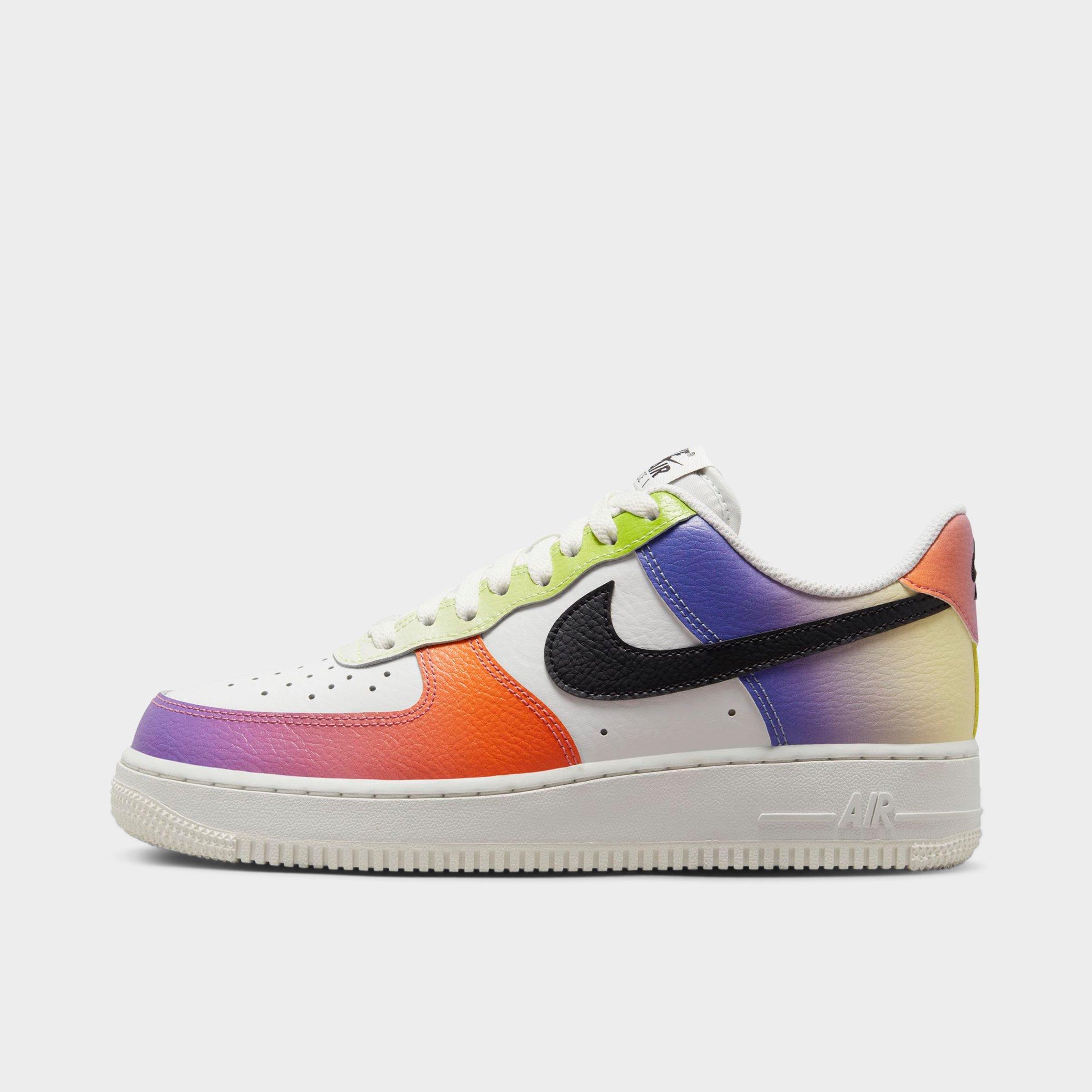 Nike Air Force 1 '07 Low-top Sneakers In Summit White/black/bright Mandarin/action Grape/action Green/citron Tint