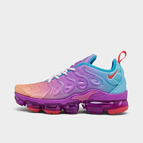 Shop Nike Women's Air Vapormax Plus Running Shoes (big Kids' Sizing Available) Size 9.0 In Fuchsia Dream/bright Crimson/vivid Orange/baltic Blue/cosmic Fuchsia/aura