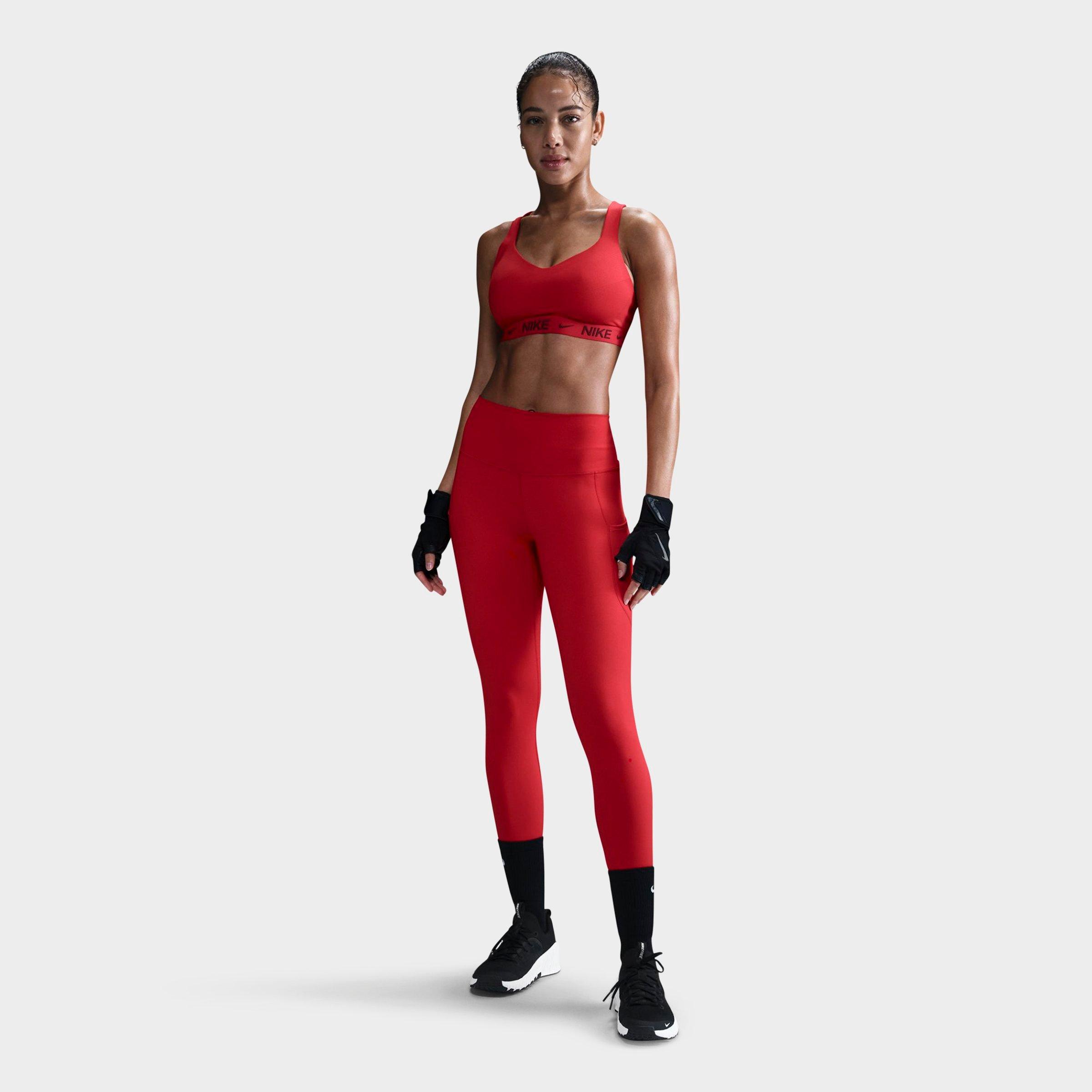 Nike Women's Dri-FIT Indy High Support Sports Bra in University Red/Dark Size: 2XS