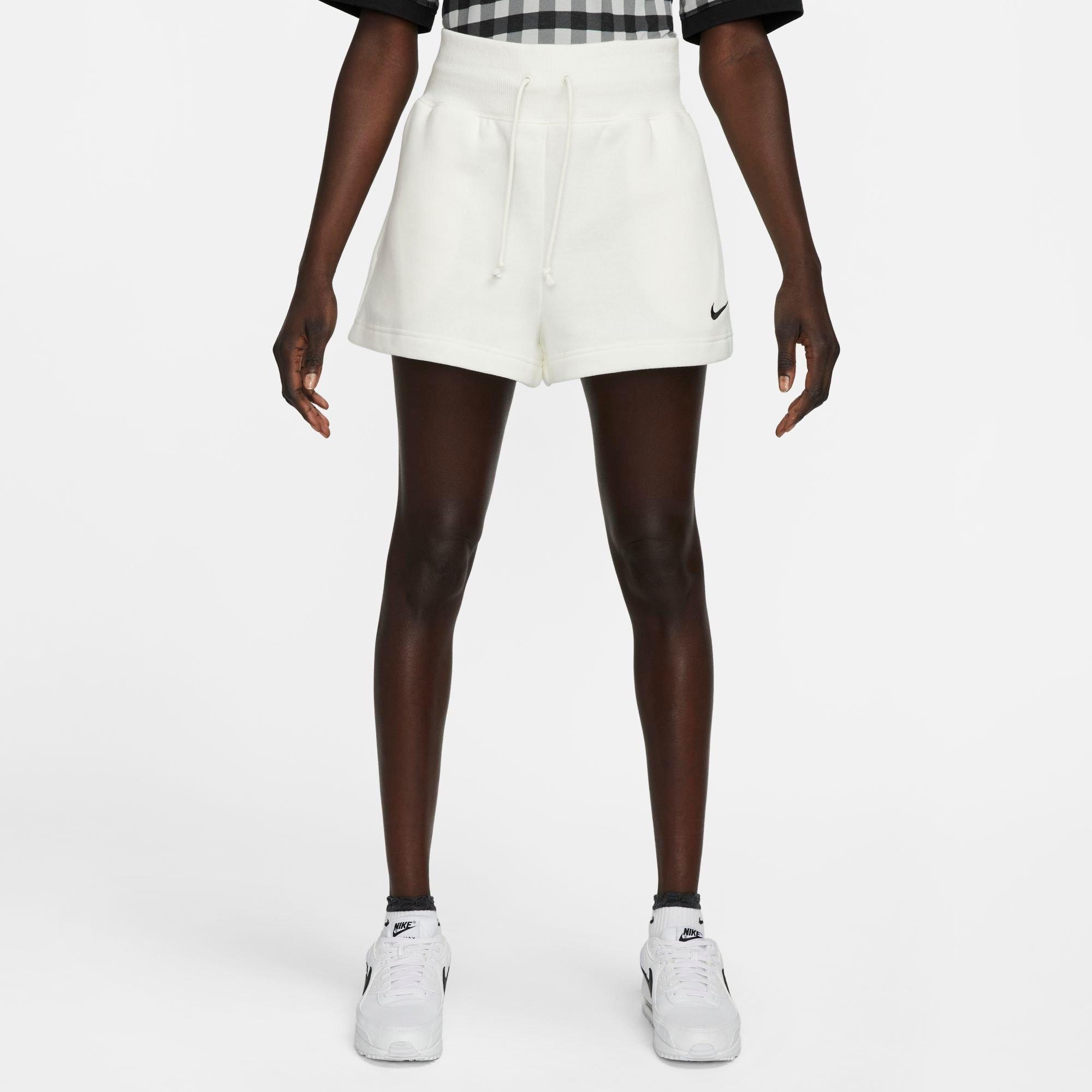 Nike Women's  Sportswear Phoenix Fleece High-waisted Loose Shorts In Sail/black
