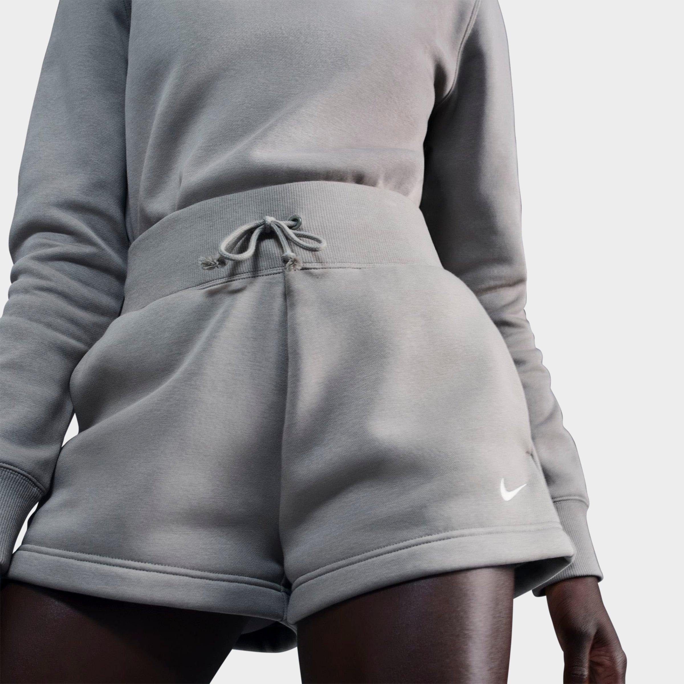 Nike Women's Sportswear Phoenix Fleece High-waisted Loose Shorts In Light Army/sail