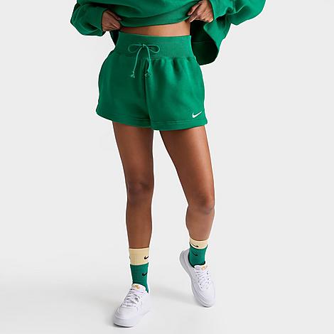 Nike Women's Sportswear Phoenix Fleece High-waisted Loose Shorts In Malachite/sail