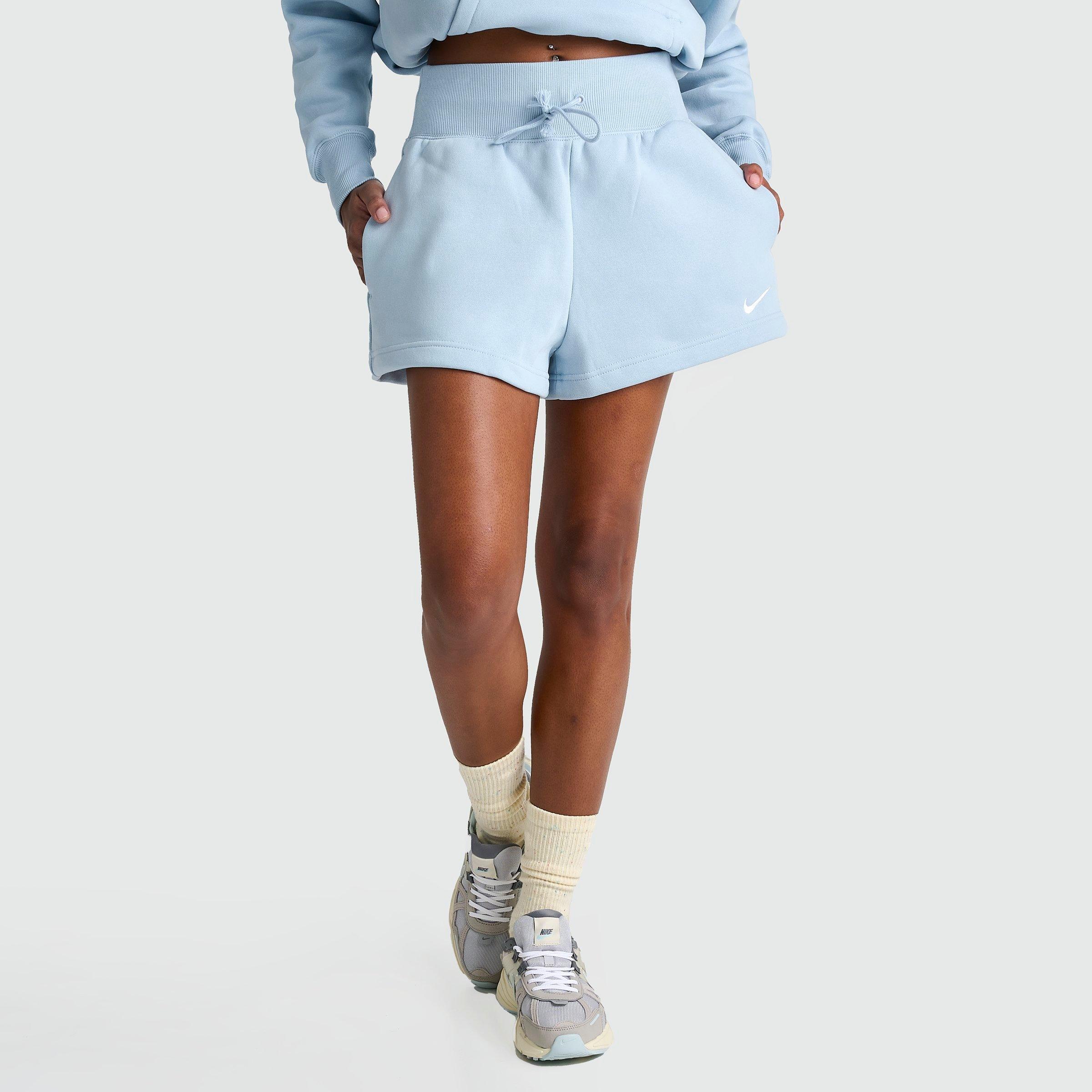 Nike Blue High-waisted Shorts In Light Armory Blue/sail