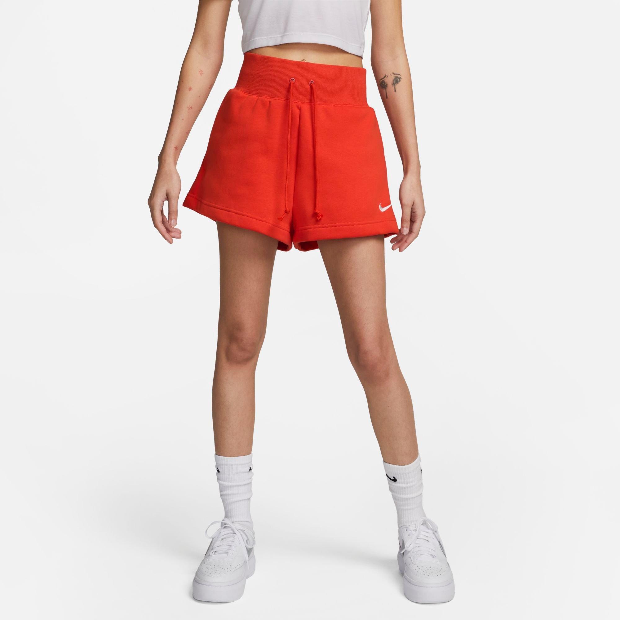 Nike Women's  Sportswear Phoenix Fleece High-waisted Shorts In Picante Red/sail