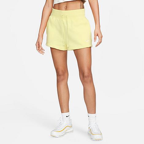 Nike Women's  Sportswear Phoenix Fleece High-waisted Shorts In Lemon Chiffon/sail 