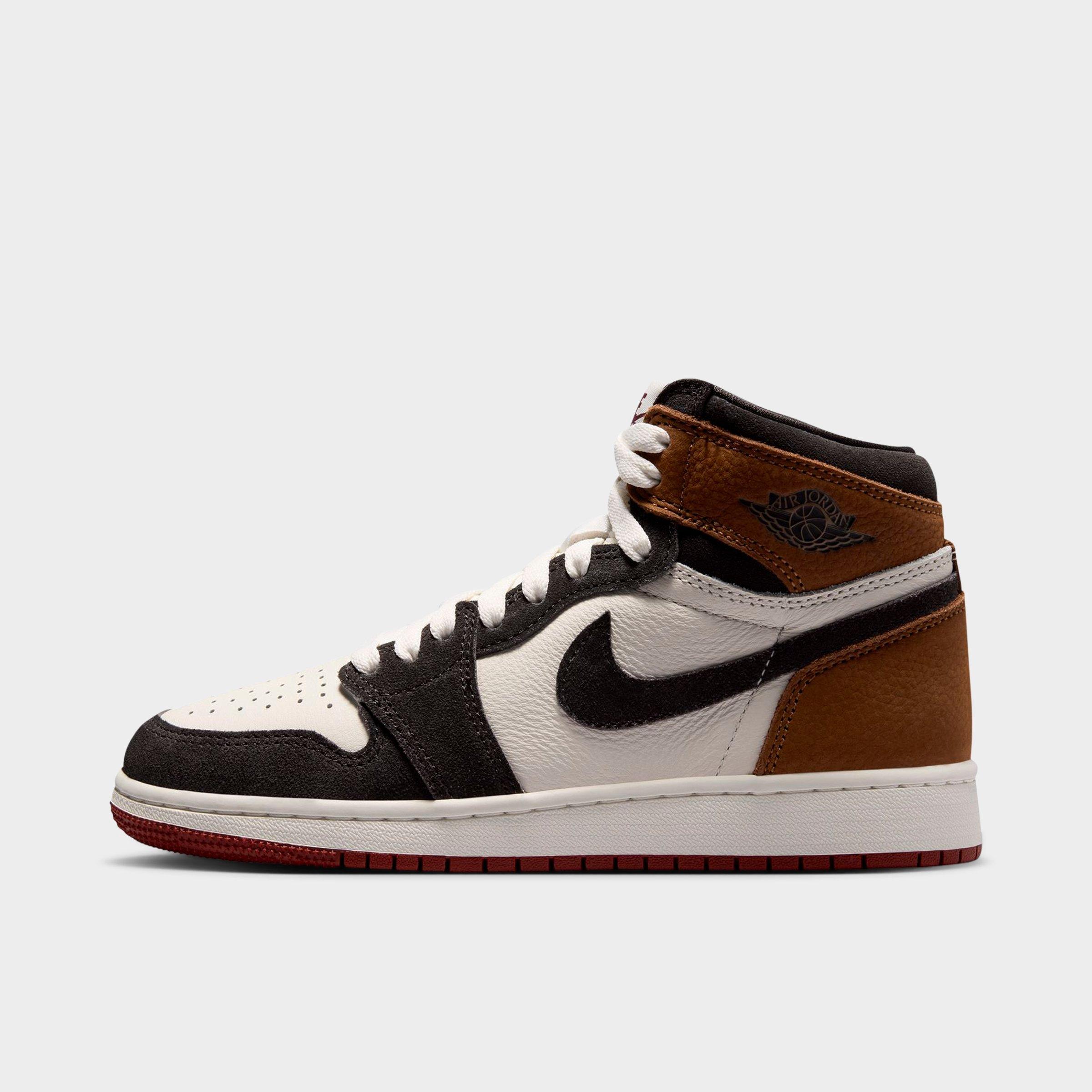 Jordan Big Kids Air Retro 1 High OG Casual Shoes in Shadow Brown/Light British Tan/Light British Tan Size: 4.0
