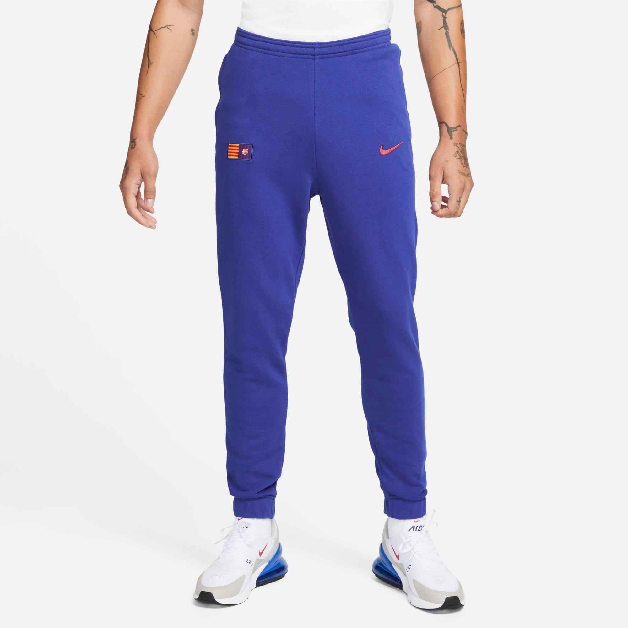 Nike Blue Barcelona Gfa Fleece Pants In Deep Royal Blue/noble Red