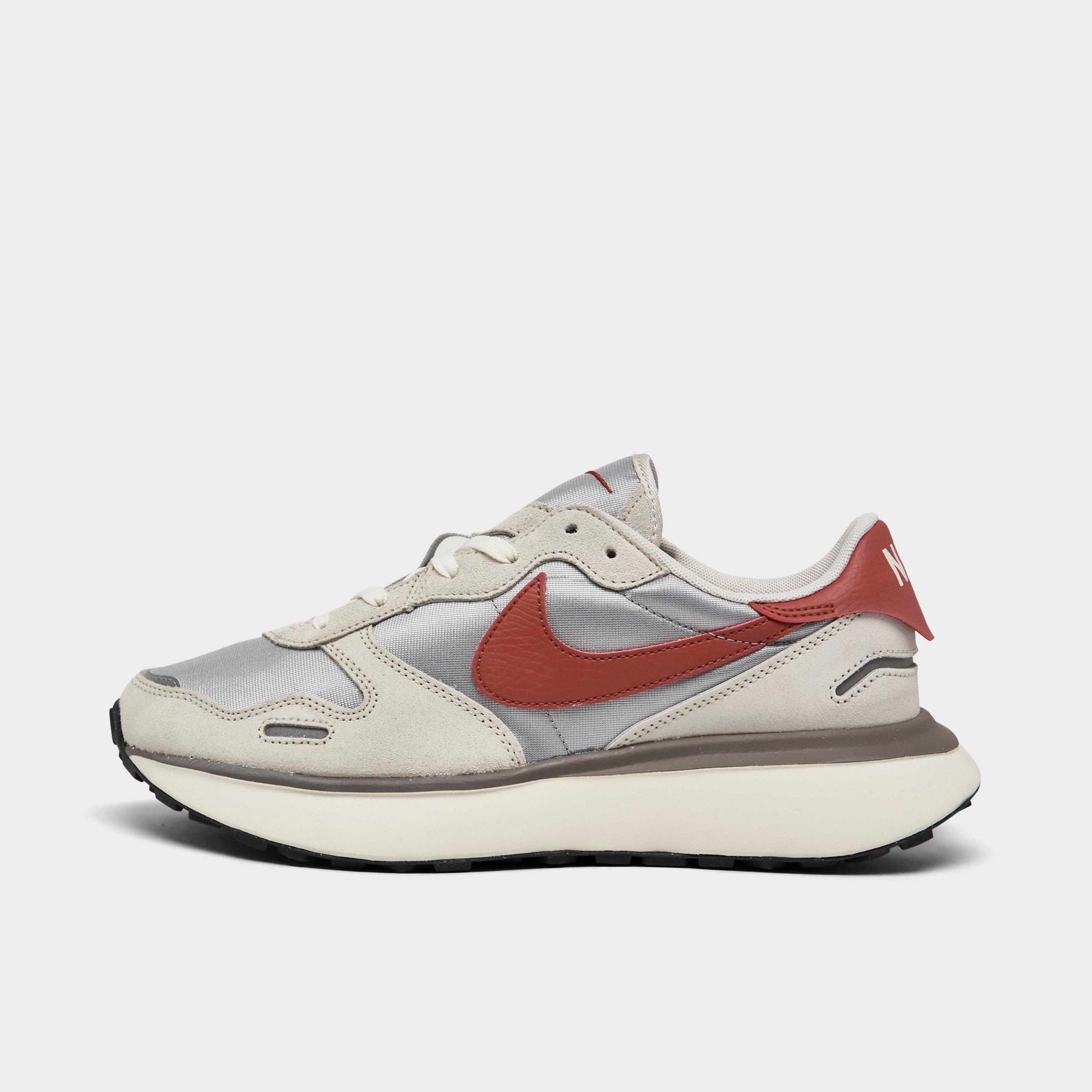 Nike Phoenix Waffle Leather And Mesh Low-top Trainers In Light Bone/rugged Orange/light Smoke Grey
