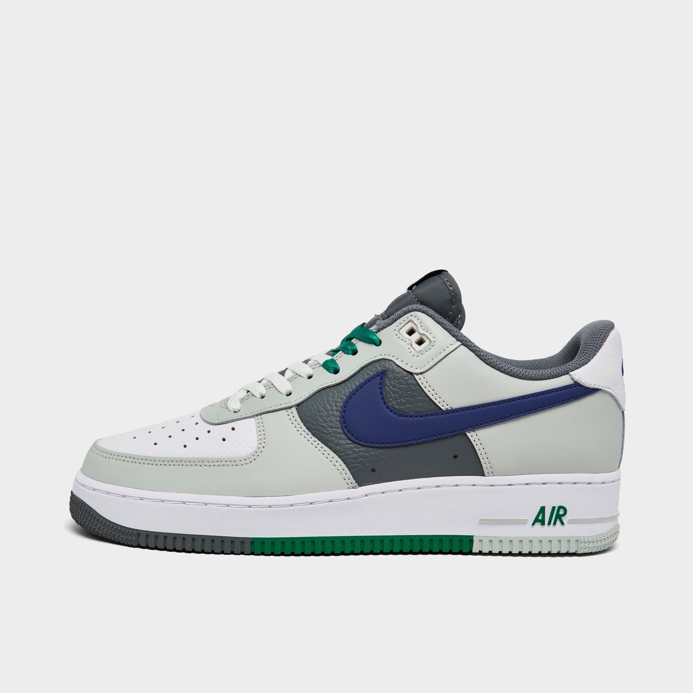 Nike Men's Air Force 1 '07 Lv8 Split Casual Shoes In Light Silver/deep Royal Blue/white