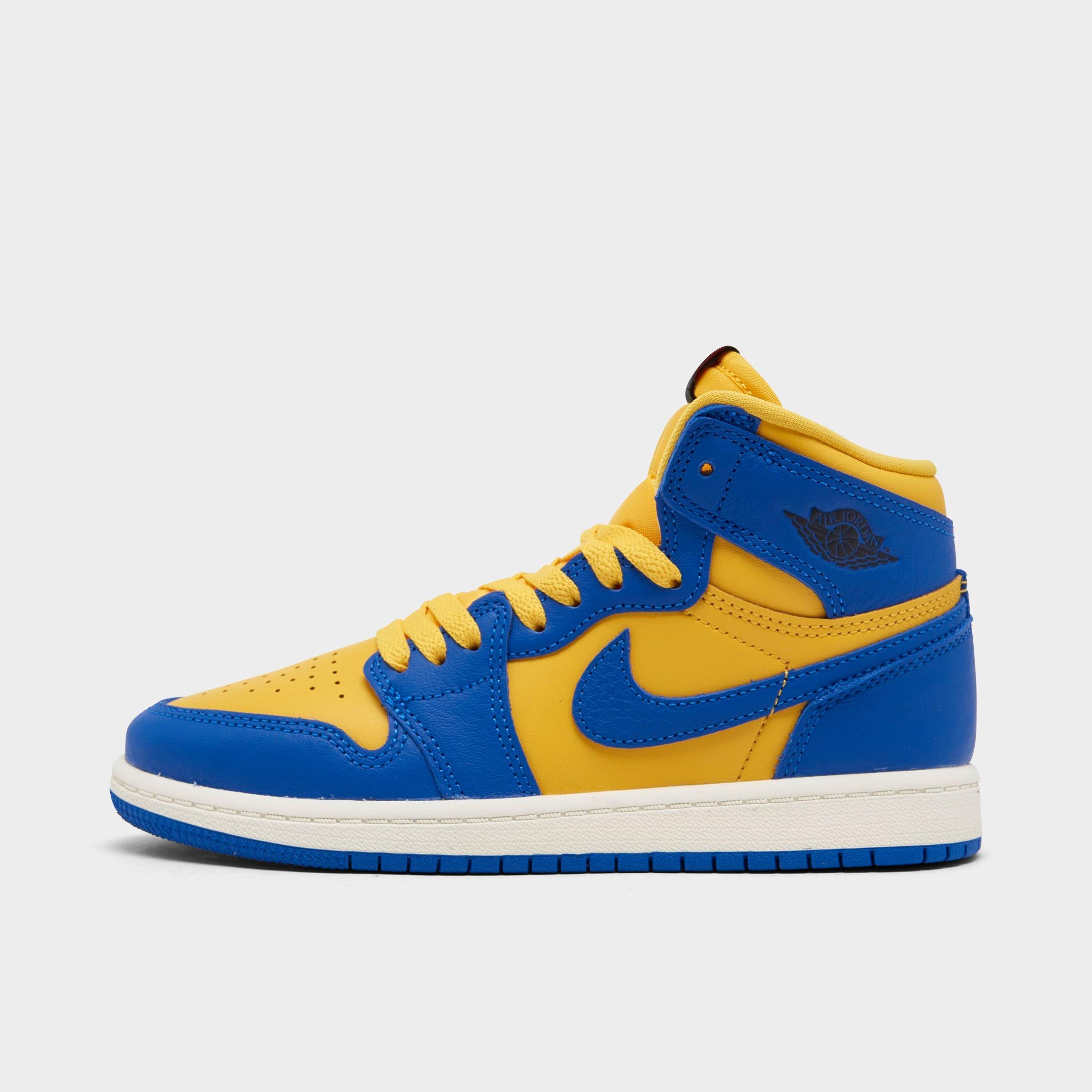 Nike Little Kids' Air Jordan Retro 1 High Og Casual Shoes In Varsity Maize/game Royal/sail